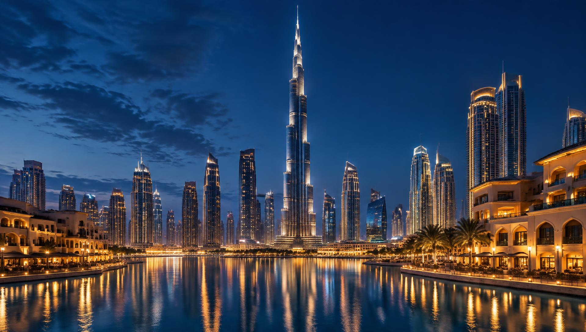Dubai skyline at night
